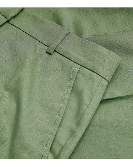 Weekend by Maxmara Green Linen Zircone Trousers