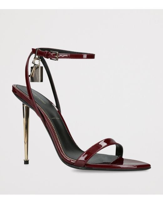 Tom Ford Red Patent Leather Padlock Sandals 105
