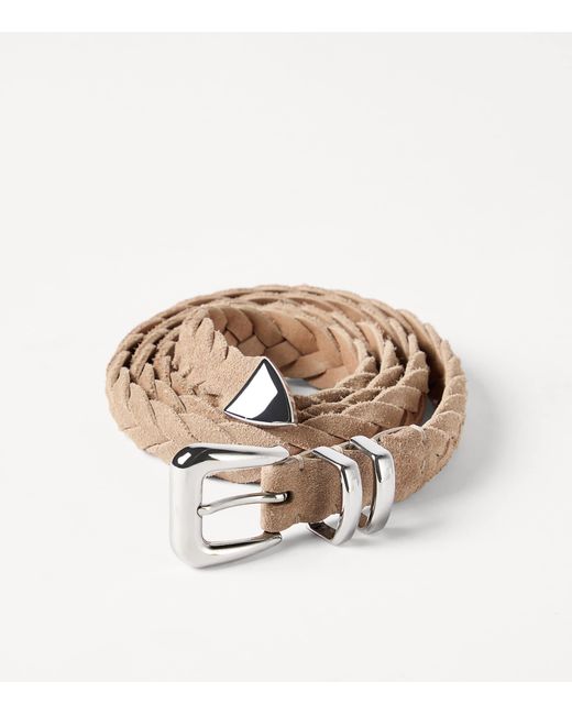Brunello Cucinelli Natural Leather Braided Belt for men