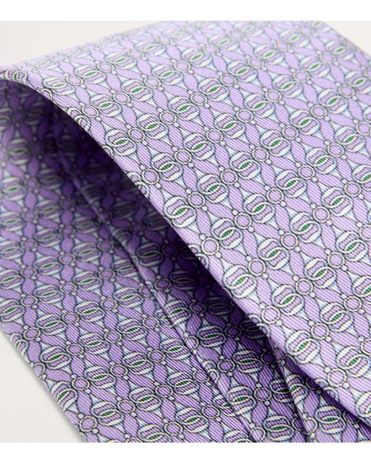 Eton of Sweden Purple Silk Geometric Pattern Tie for men