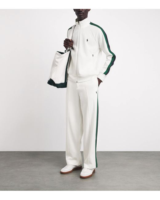 Polo Ralph Lauren White Stripe Open-Cuff Sweatpants for men