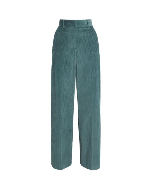 Weekend by Maxmara Green Corduroy Straight Trousers