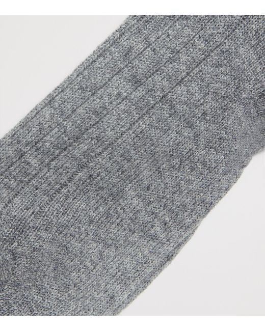 Pantherella Gray Cashmere-Blend Waddington Socks for men