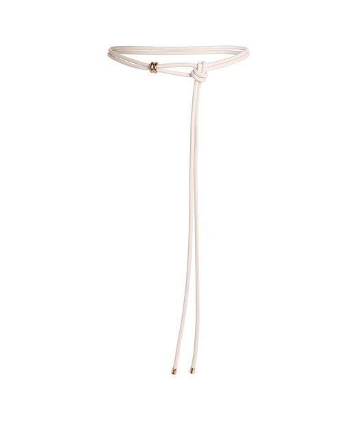 Agnona White Nappa Leather Rope Belt