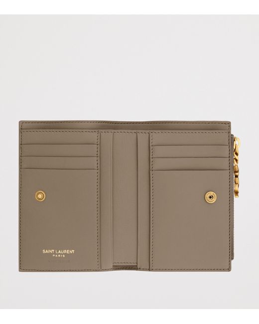 Saint Laurent Brown Matelassé Bifold Wallet