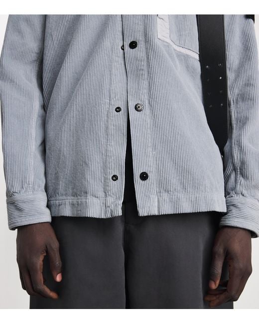Stone Island Blue Organic Corduroy Overshirt for men