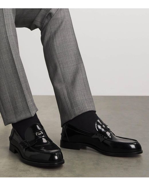 Christian Louboutin Black Penny Leather Loafers
