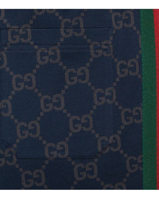 Gucci Blue Logo Print Sweatpants for men
