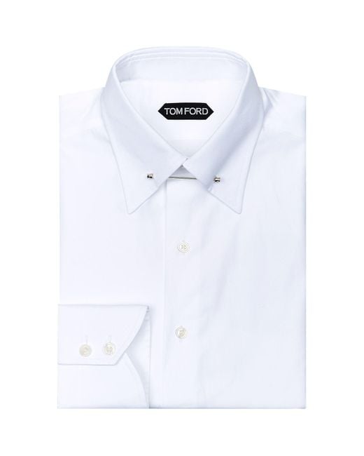 Tom Ford White Pin Collar Shirt for men