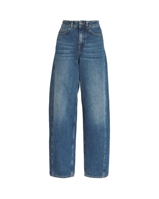 ME+EM Blue Tapered Puddle Jeans