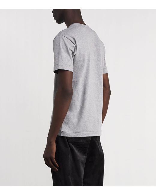 COMME DES GARÇONS PLAY Gray Cotton Mini Heart Logo T-Shirt for men
