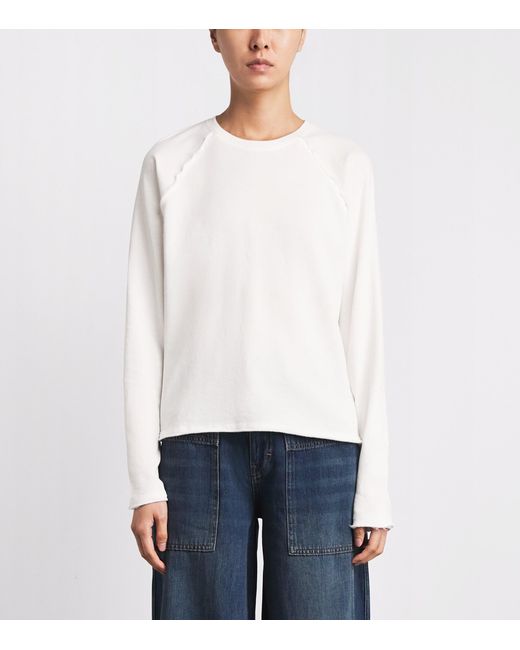 ME+EM White Organic Cotton Raw Edge Sweatshirt
