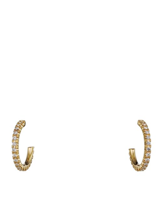 Cartier Metallic Small And Diamond Étincelle De Hoop Earrings