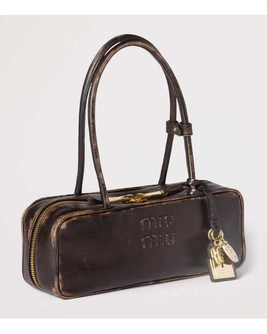 Miu Miu Brown Leather Beau Top-Handle Bag