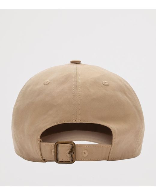 Burberry Natural Cotton Gabardine Logo Cap for men