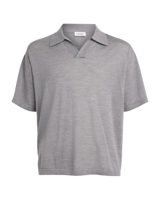 FRAME Gray Wool-Cashmere Superfine Polo Shirt for men
