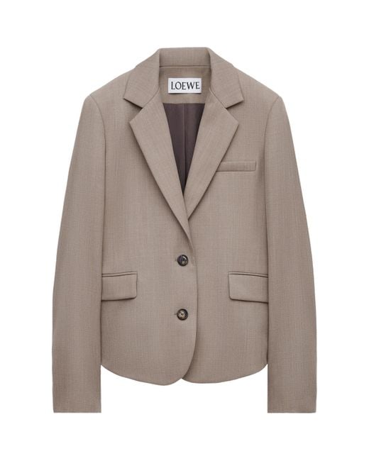 Loewe Brown Wool Buckle-Back Blazer