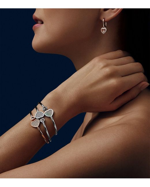 Chopard Metallic And Diamond Happy Hearts Bangle