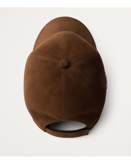 Prada Brown Stylish Lamb Leather Cap for men