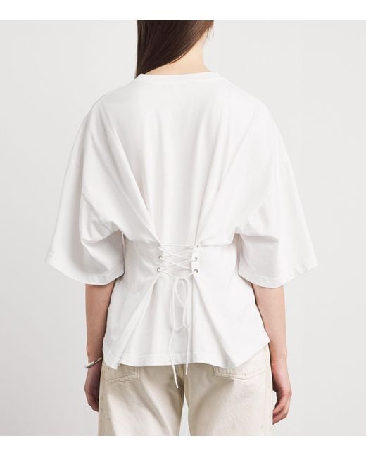 Agolde White Cotton Ellery Corset T-Shirt