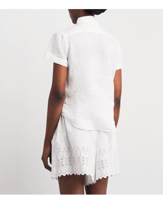 Polo Ralph Lauren White Linen Short-Sleeve Shirt