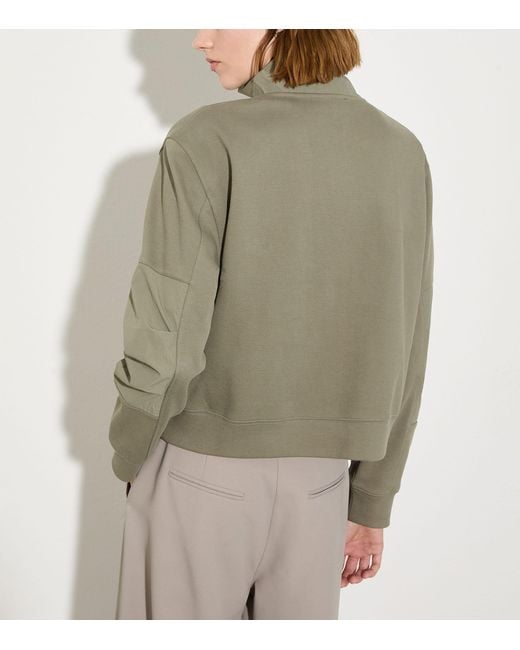 MAX&Co. Green Cotton Jersey-Blend Half-Zip Sweatshirt