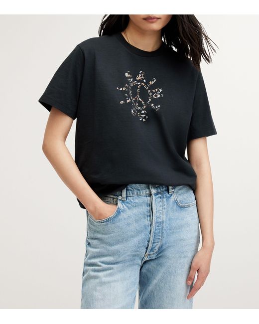 AllSaints Black Organic Cotton Pierra T-shirt