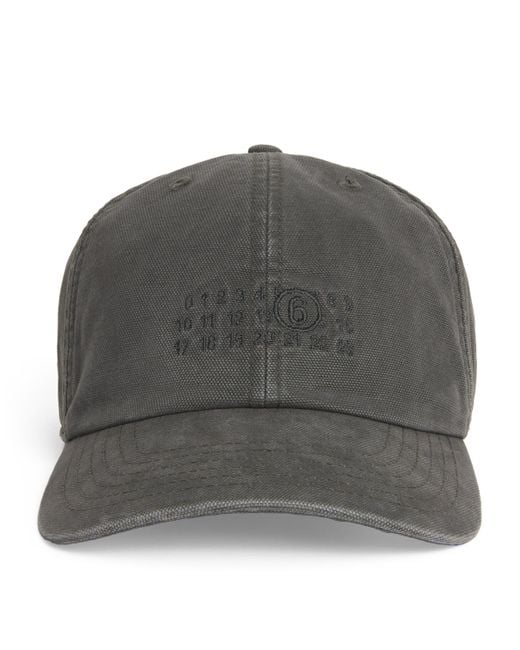MM6 by Maison Martin Margiela Gray Cotton Numeric Logo Cap for men