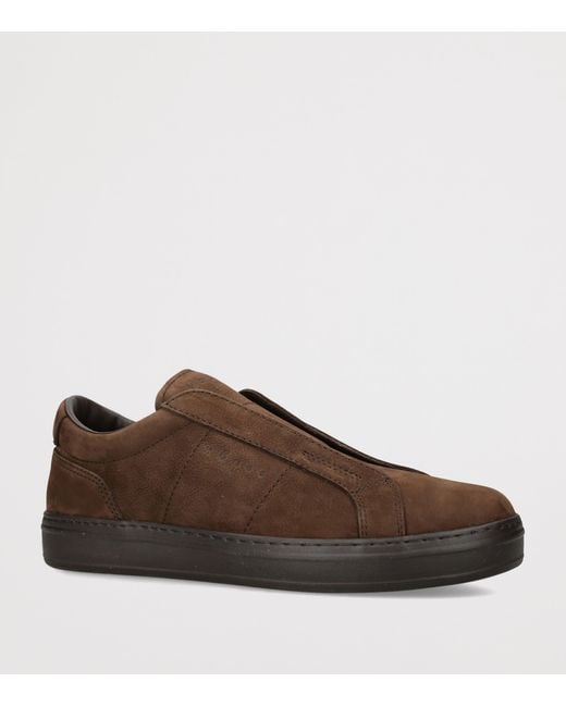 Hogan Brown Leather H668 Slip-On Sneakers for men