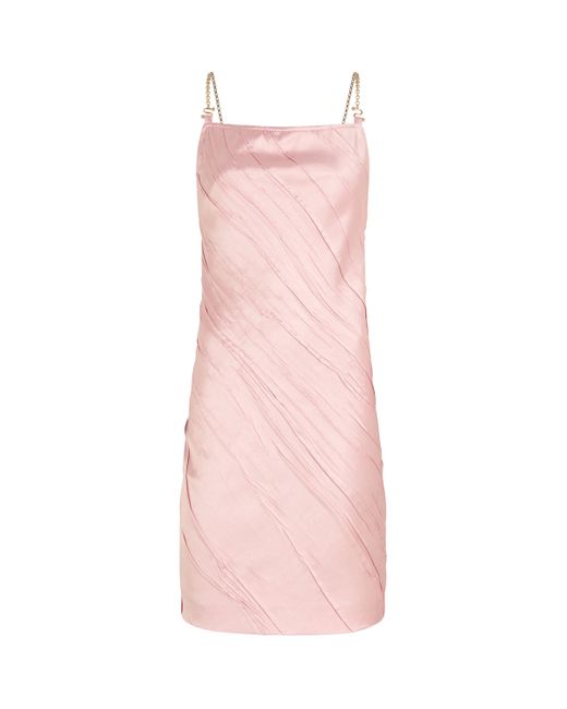 Sportmax Pink Carta Boat-Neck Mini Dress