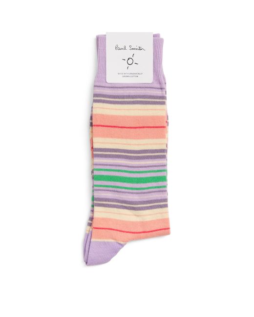 Paul Smith Pink Cotton-Blend Jayden Stripe Socks for men