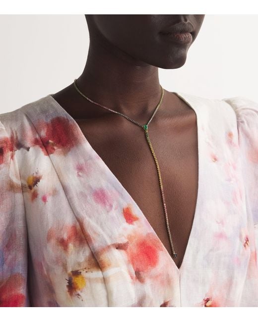 SHAY Metallic Diamond And Mixed Gemstone Threads Necklace