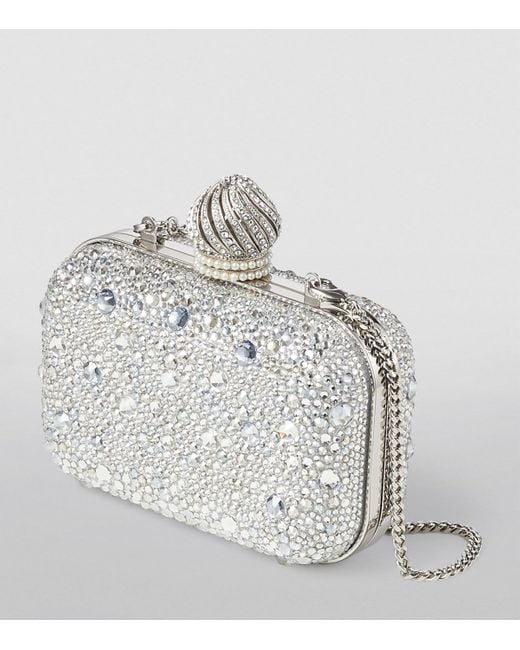 Jimmy Choo Metallic Micro Cloud Crystal-Embellished Clutch Bag
