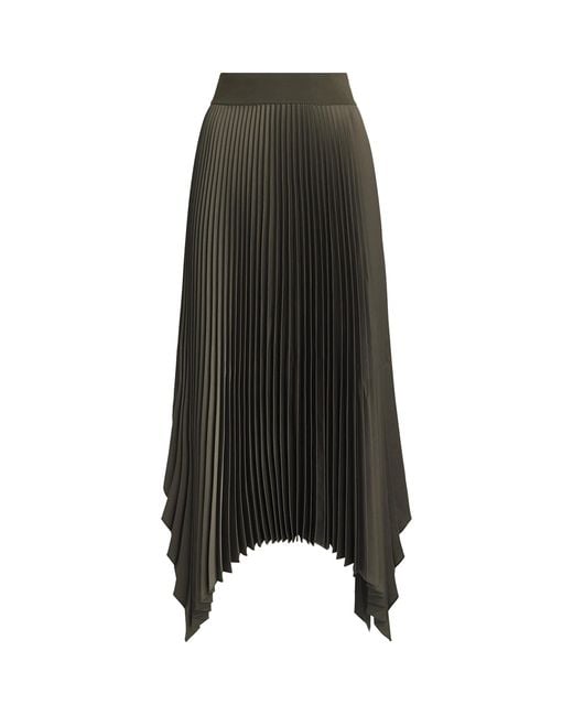 Joseph Black Crepe Plissé Ade Midi Skirt