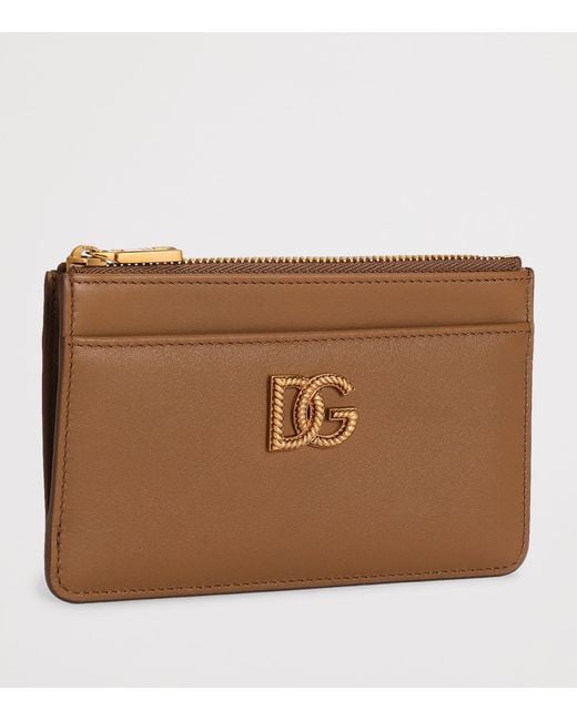 Dolce & Gabbana Brown Calfskin Dg Millennials Card Holder