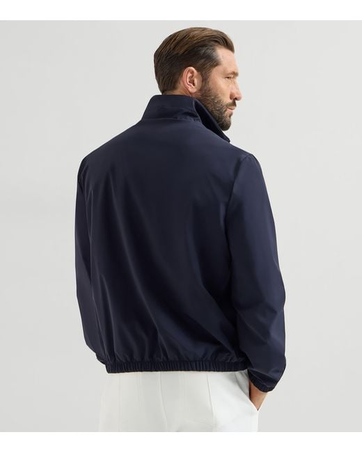Brunello Cucinelli Blue Reversible Logo Jacket for men