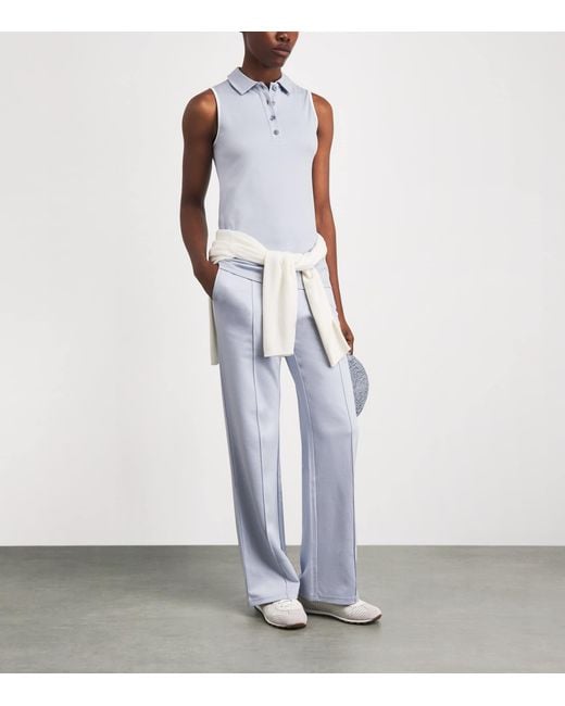 Eleventy White Cotton Sleeveless Polo Shirt