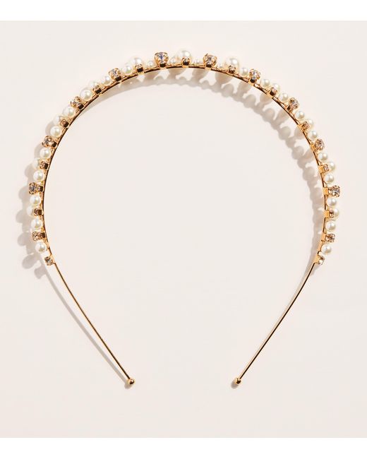 Jennifer Behr Natural Crystal And Pearl Embellished Corisande Tiara