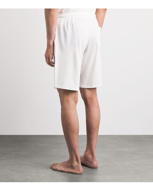 Derek Rose White Micromodal Basel Sweatshorts for men