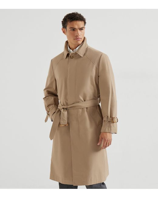 Brunello Cucinelli Natural Water-Resistant Trench Coat for men
