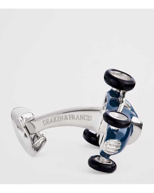 Deakin & Francis Blue Sterling Racing Car Cufflinks for men