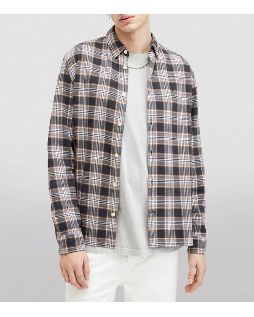 AllSaints Gray Ventana Long-sleeve Shirt for men