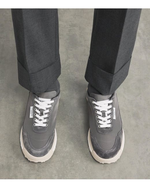 Thom Browne Gray Tech Nylon Alumni Sneakers for men