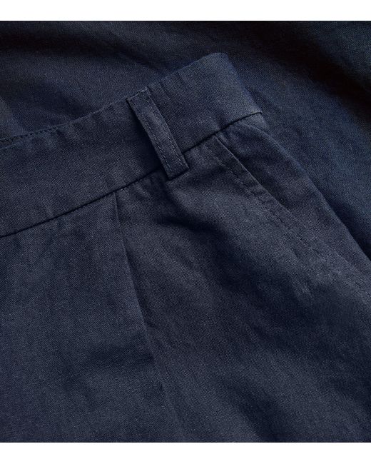 Barbour Blue Linen-cotton Daria Shorts