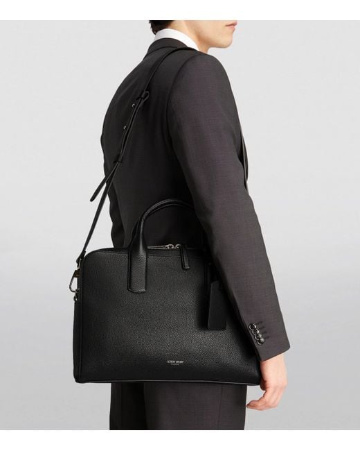 Giorgio Armani Black Leather Briefcase for men