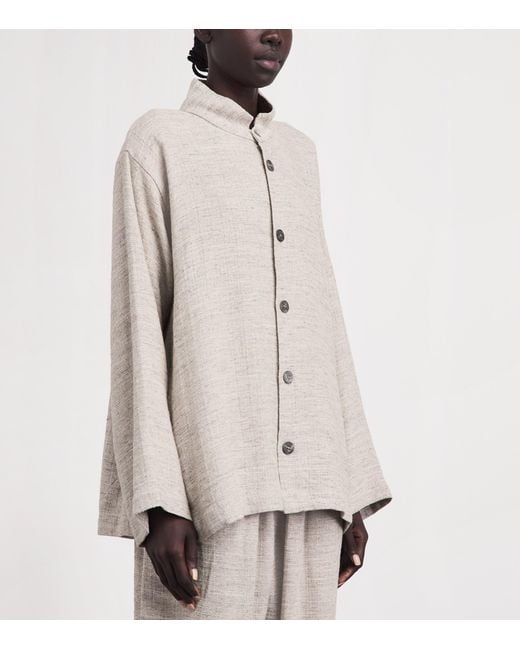 Eskandar Natural Linen-Blend Tweed Caucasus Jacket