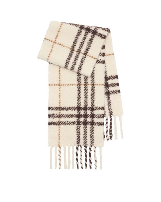 Burberry Natural Alpaca-Wool Check Scarf