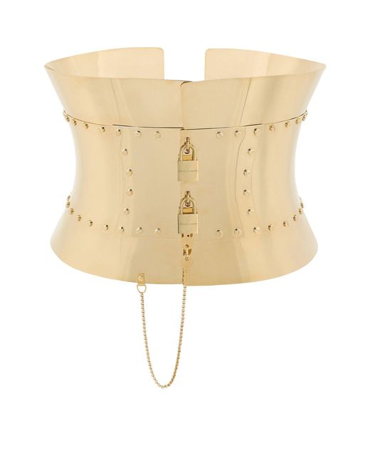 Dolce & Gabbana Natural Padlock-detail Corset Belt