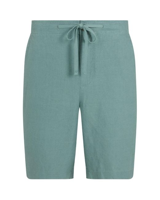 Vince Blue Linen Drawstring Shorts for men
