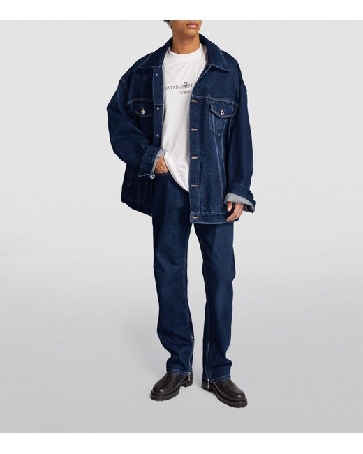 Off-White c/o Virgil Abloh Blue Oversized Denim Jacket for men